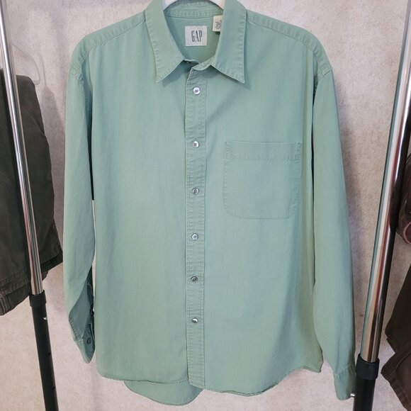 Gap Green Womens Button Long Sleeve Shirt  Size M - Picture 4 of 15
